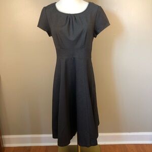 Boden Black Short Sleeve Fit & Flare Midi Dress Size 8